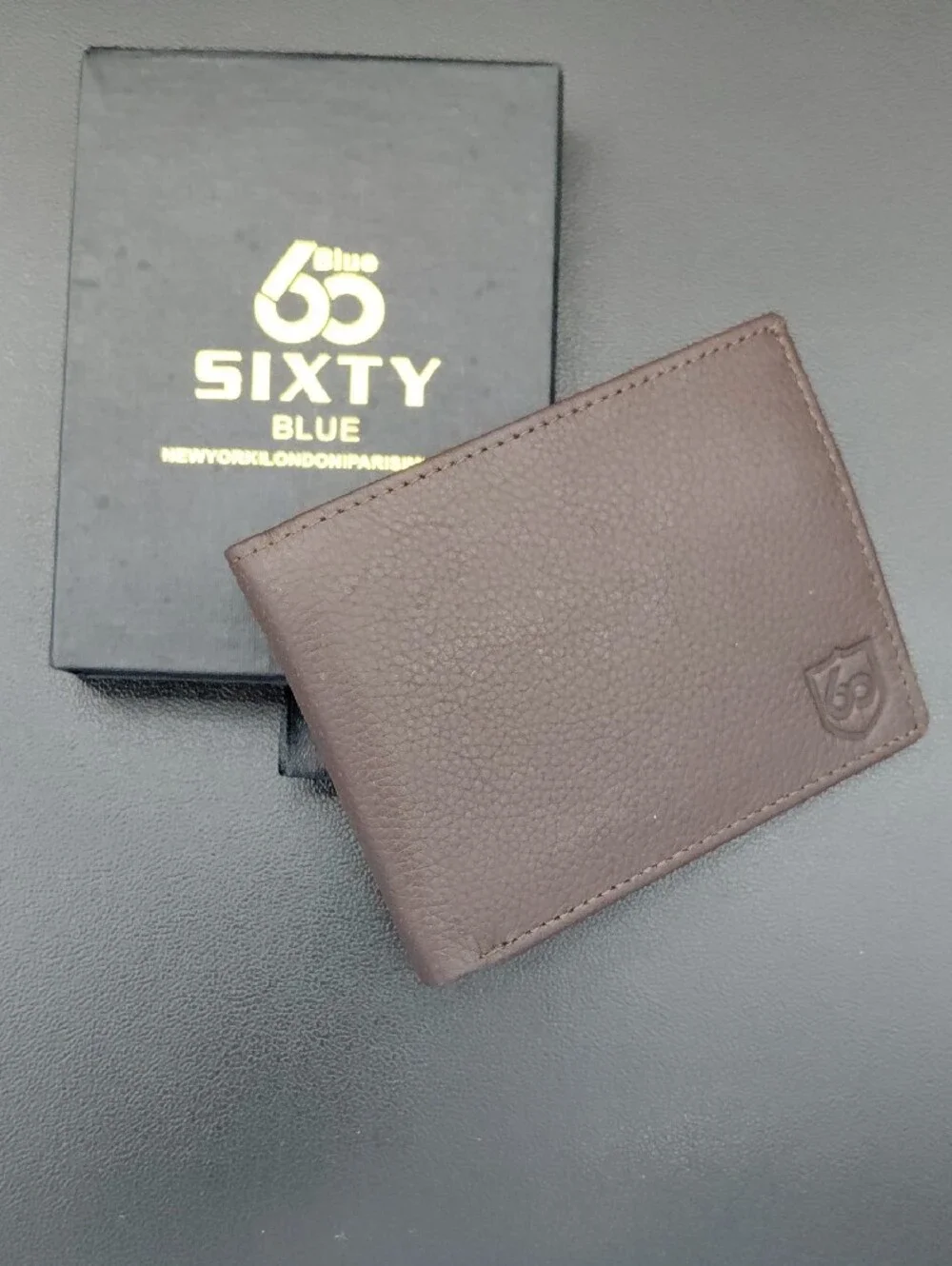Classic Pebbled Leather Bi-Fold Wallet in Light Taupe